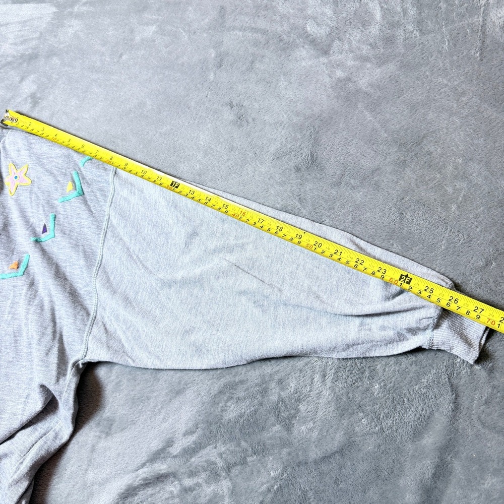 Vintage CA Sport Womens Large Gray Embroidered Shirt 80s 90s Long Sleeve - Picture 7 of 9